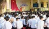 Công an huyện Phù Mỹ tổ chức tuyên truyền kiến thức pháp luật về an toàn giao thông cho học sinh Trường THPT số 1 Phù Mỹ.