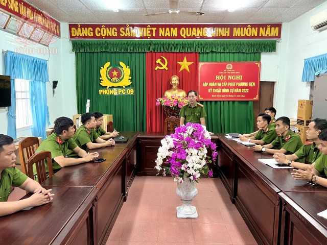 Phòng Kỹ thuật hình sự Công an tỉnh tổ chức Hội nghị tập huấn và cấp phát phương tiện Kỹ thuật hình sự năm 2022.