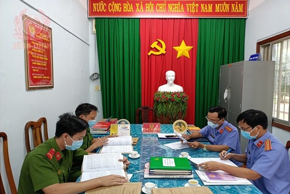Công an thị xã An Nhơn phối hợp trong thi hành án hình sự tại cộng đồng và tái hòa nhập cộng đồng.