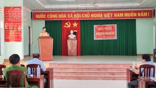 Lồng ghép công tác tuyên truyền pháp luật về TTATGT trên địa bàn  xã Nhơn Khánh.