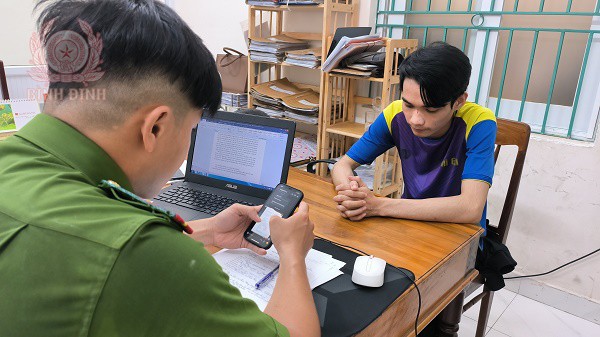 Đối tượng Nguyên tại cơ quan Công an.