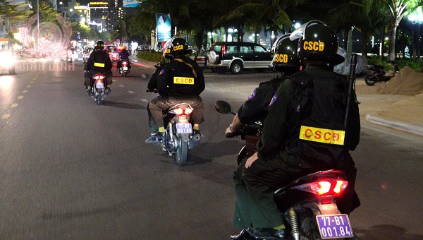 luc luong cscd cong an tinh lien tuc tuan tra tren cac tuyen duong tai dia ban tp quy nhon