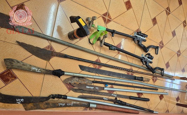 so dao kiem tu che dao phong lon binh xit hoi cay sung na ban bi sat thu giu duoc cua cac doi tuong tham gia vu gay roi