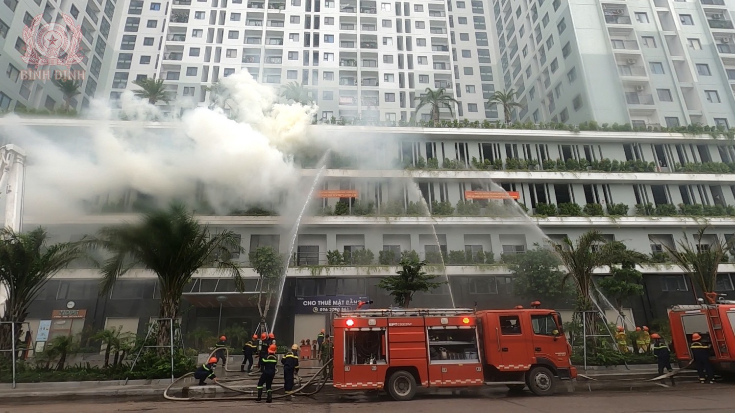 Diễn tập phòng cháy tại chung cư Ecolife Riverside.