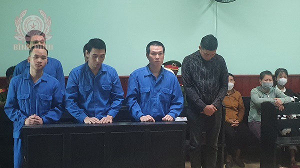 Các bị cáo tại phiên tòa sơ thẩm.